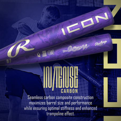 2027 Rawlings Icon Youth USA Baseball Bat -8oz RUS7I8