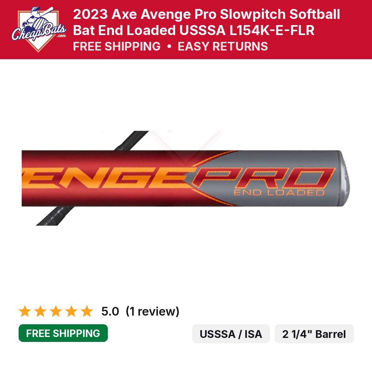 2023 Axe Avenge Pro Slowpitch Softball Bat End Loaded USSSA L154K