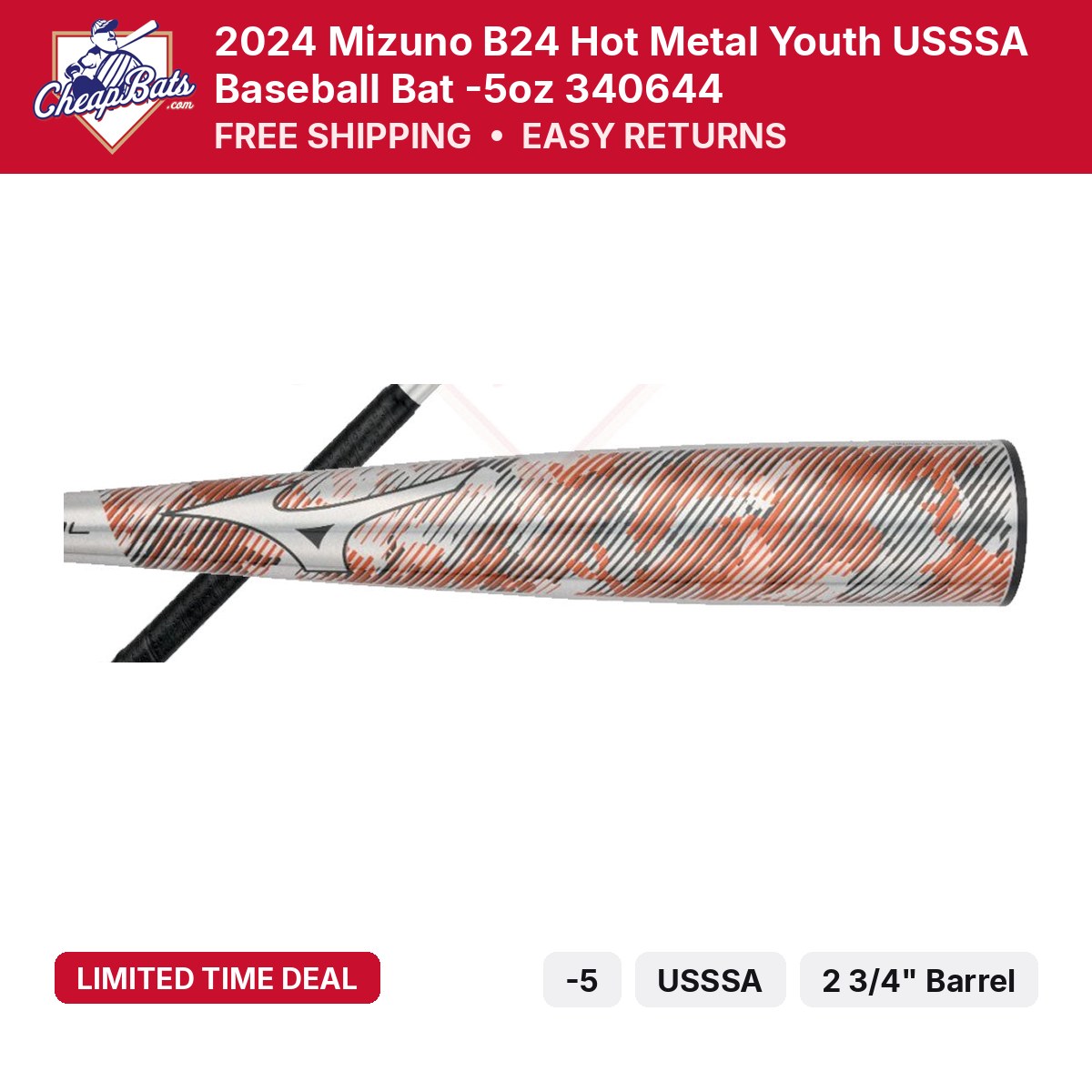 2024 Mizuno B24 Hot Metal Youth -5 USSSA | CheapBats.com