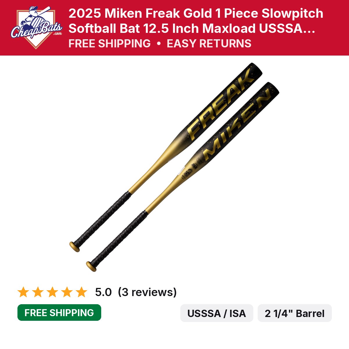 2025 Miken Freak Gold 1 Piece | MSU5FRKG1L | CheapBats.com