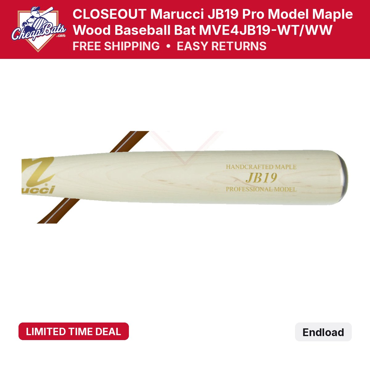 Marucci JB19 Pro Model Maple | MVE4JB19-WT | CheapBats.com