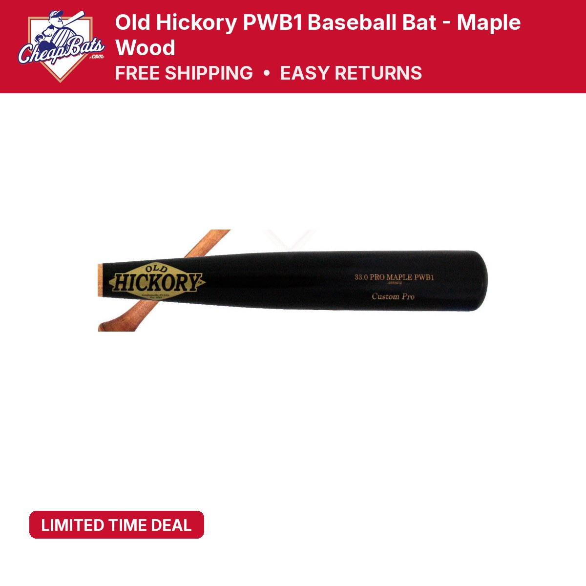 Old Hickory Bat Company PWB1 - Maple | PWB1 | CheapBats.com