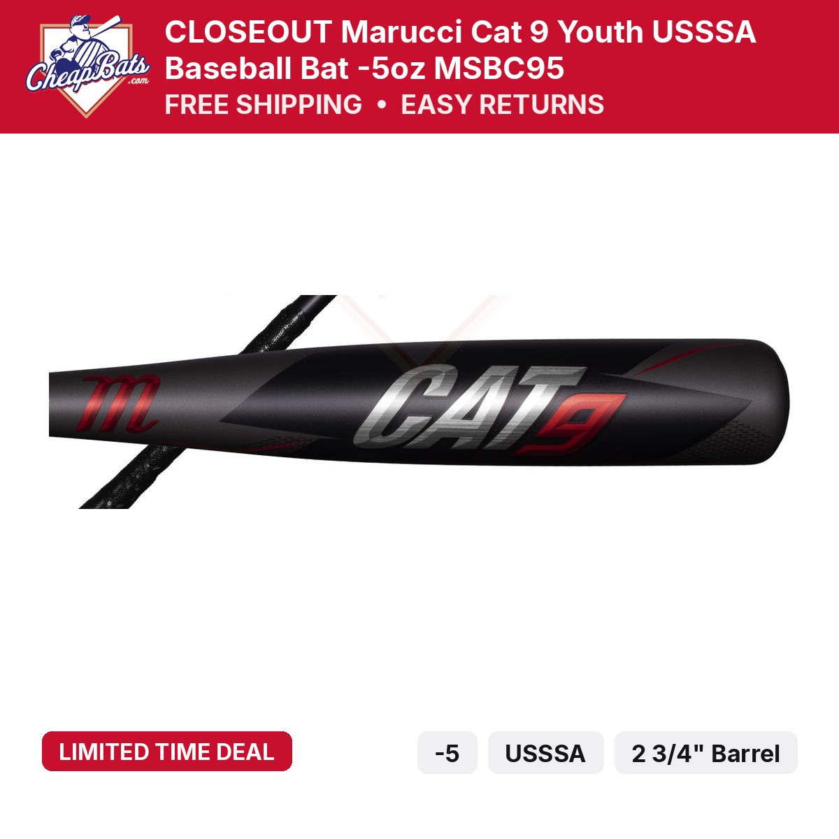 2023 Marucci Cat 9 Youth -5 USSSA | MSBC95 | CheapBats.com