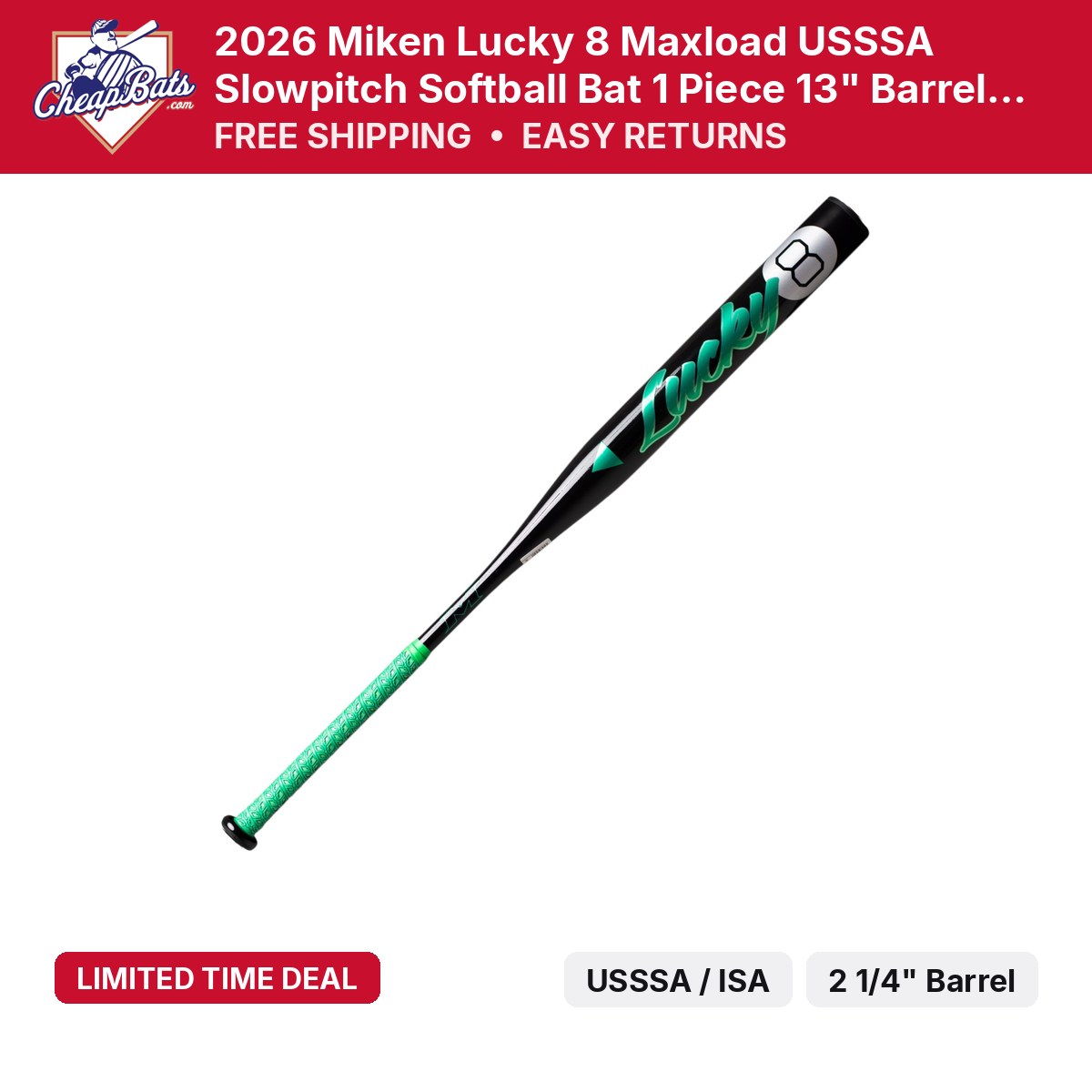 2026 Miken Lucky 8 Maxload 1 | MSU5LKY1L | CheapBats.com