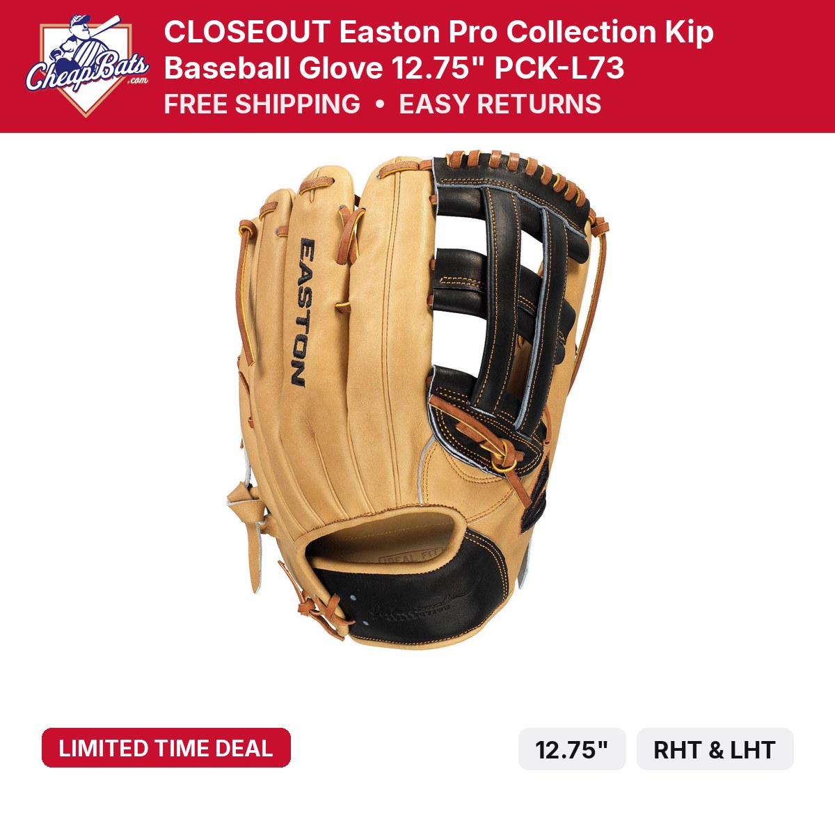 CLOSEOUT Easton Pro Collection Kip Baseball Glove 12.75