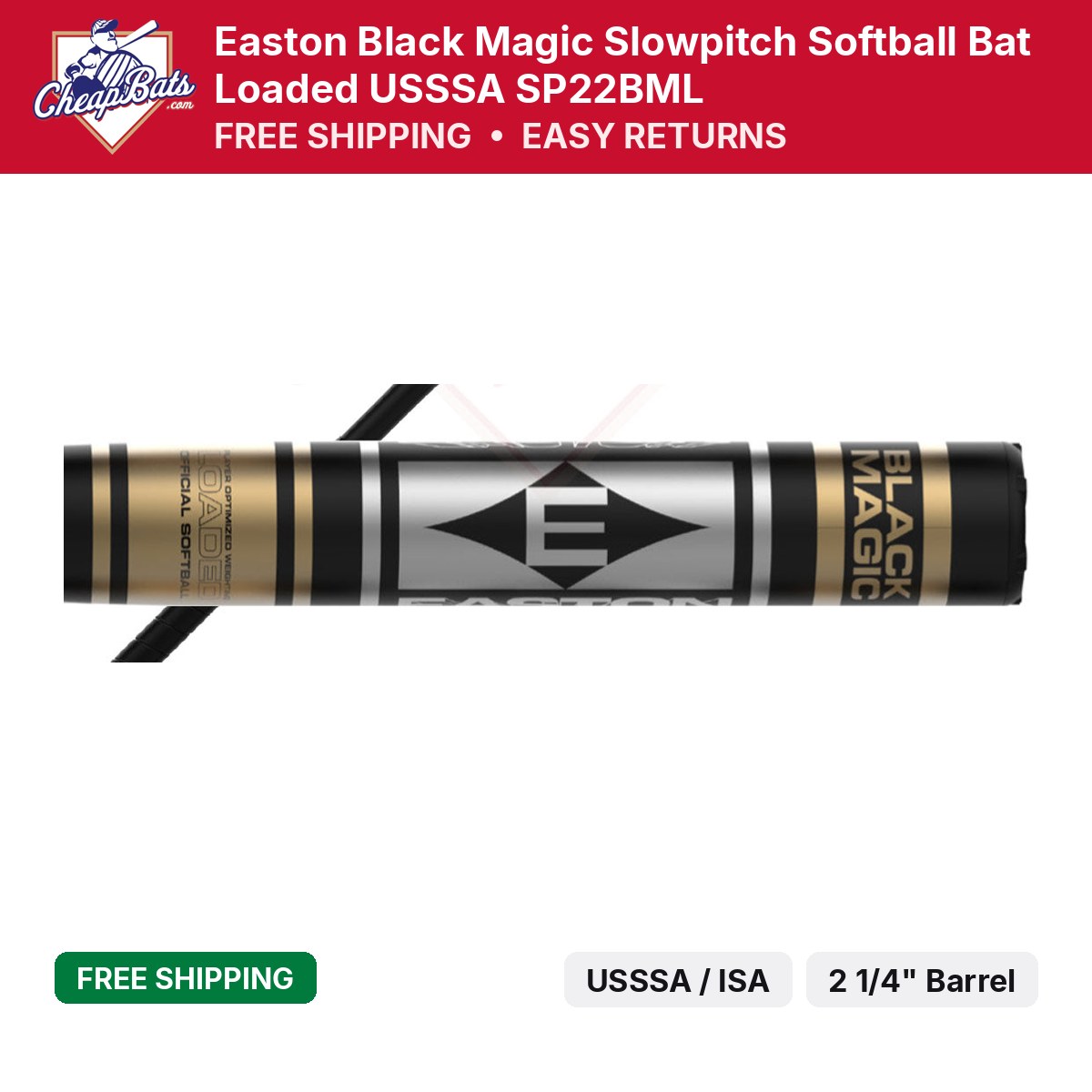 Easton Black Magic Slowpitch Softball Bat Loaded USSSA SP22BML