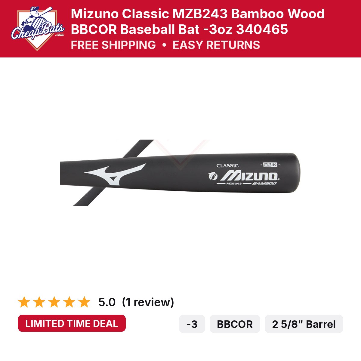 Mizuno Classic MZB243 Bamboo Wood | MZB243 | CheapBats.com