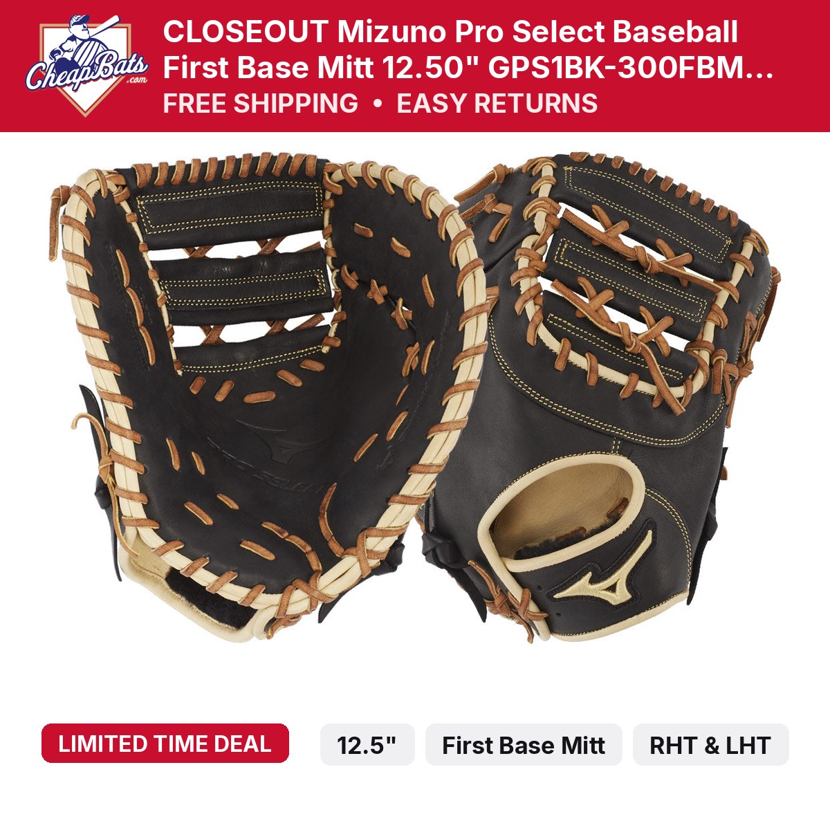Mizuno Pro Select First | GPS1BK-300FBM | CheapBats.com