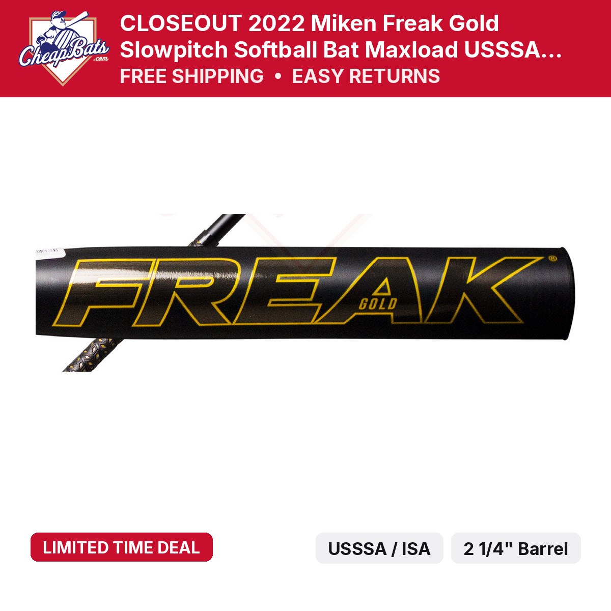 2022 Miken Freak Gold Maxload | MGD21U | CheapBats.com