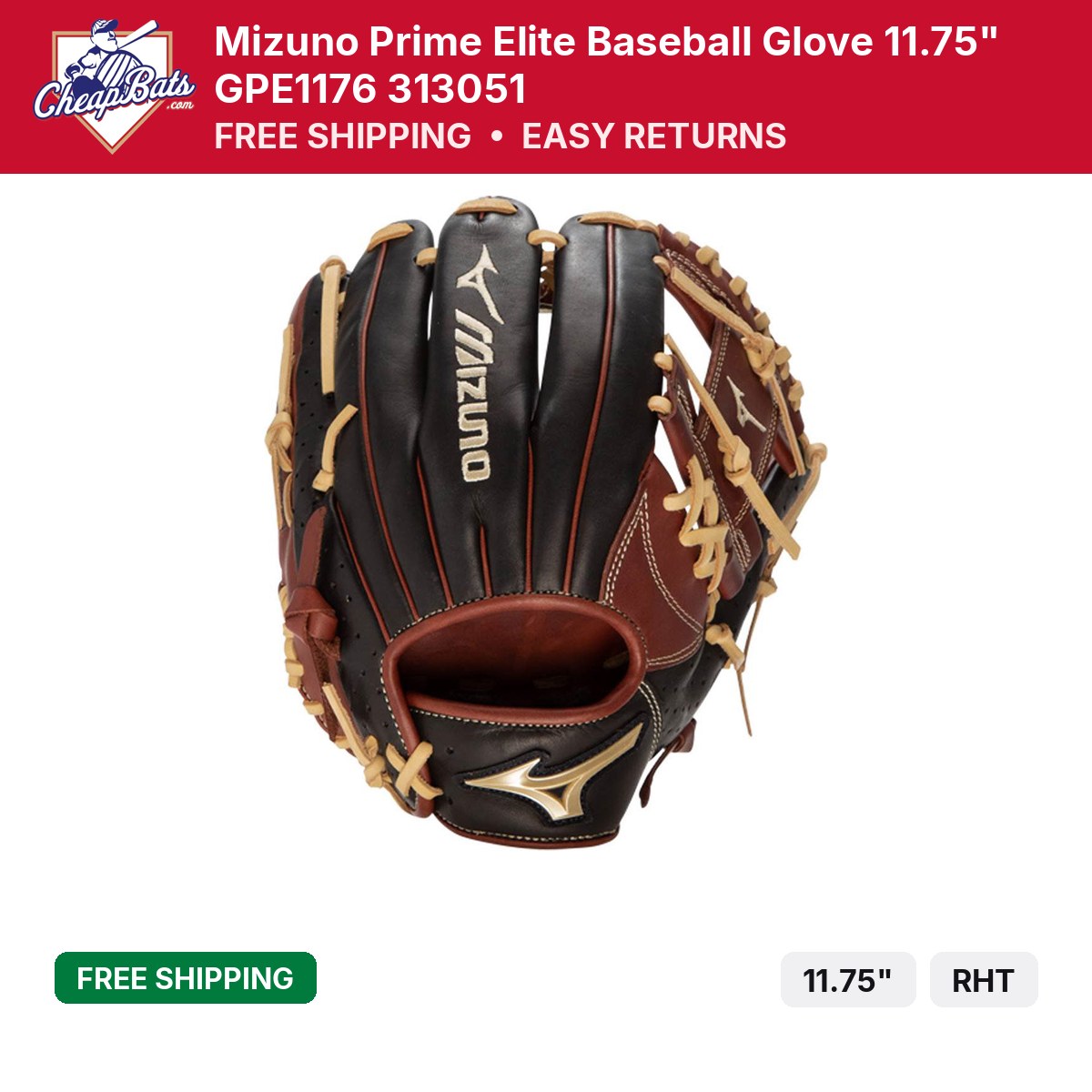 茂 Mizuno Prime Elite Baseball Glove 11.75