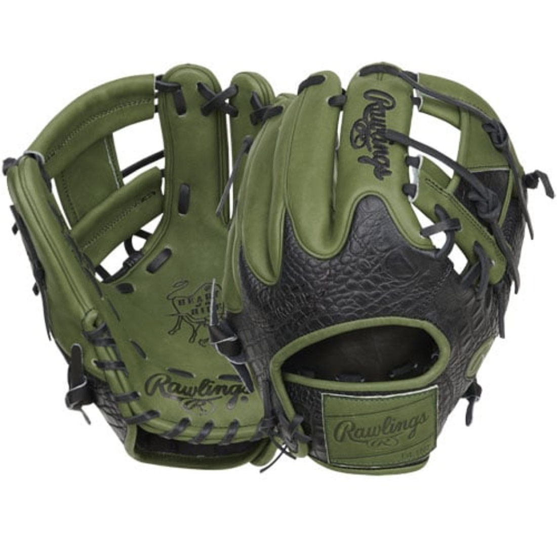 Rawlings Heart of the Hide Croc Skin Baseball Glove 11.5\" RPRO204W-2XMG